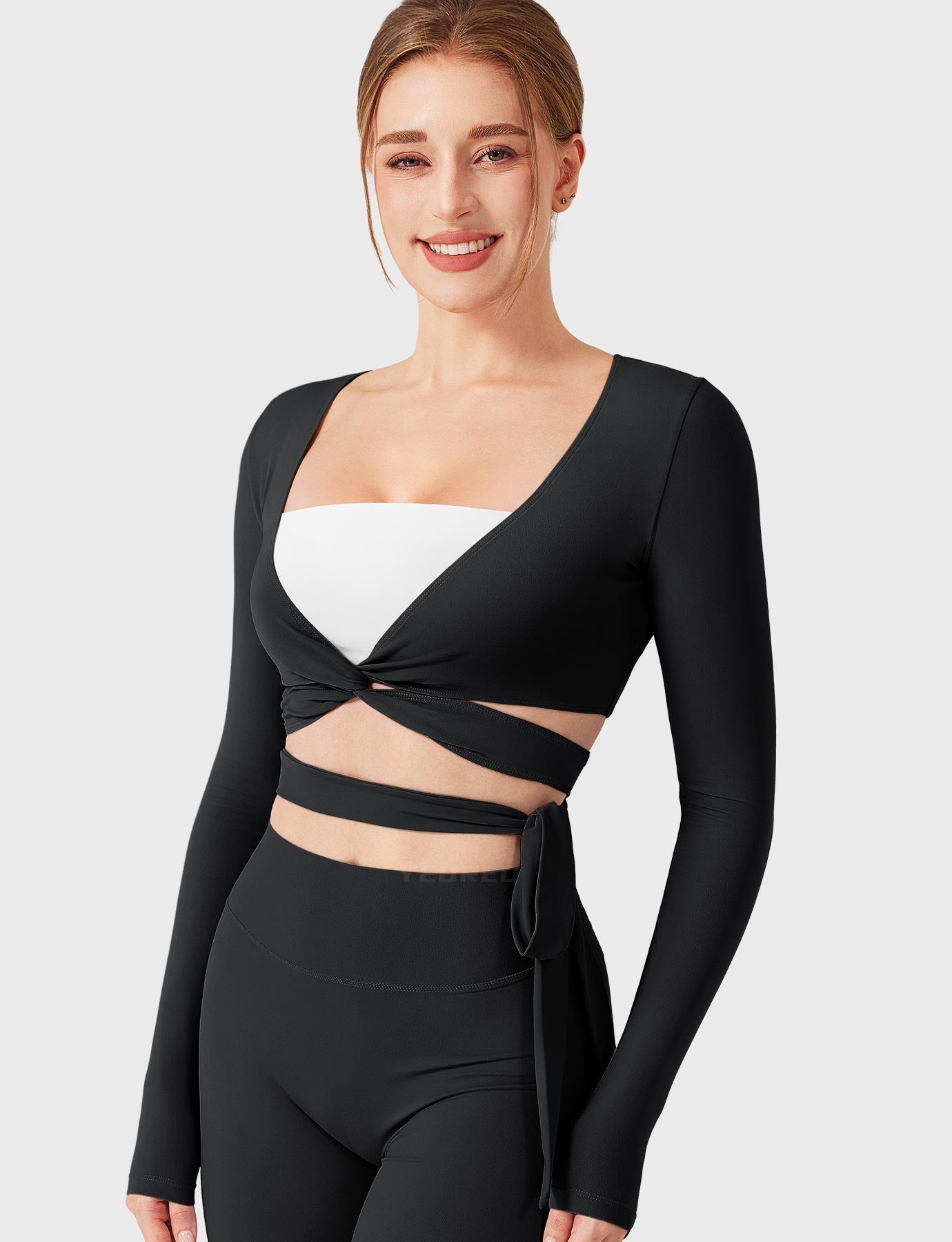 Yeoreo Dagney Long Sleeve Ballet Wrap Top