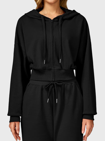 Vaeryn Sabrina Cropped Zip Hoodies