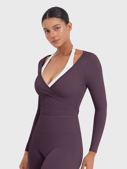 Vaeryn Michelie Long Sleeve Ballet Wrap Top