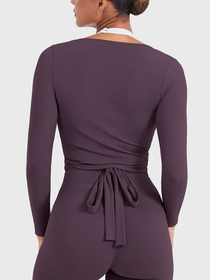 Vaeryn Michelie Long Sleeve Ballet Wrap Top