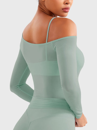 Yeoreo Fairen One Shoulder Sheer Top