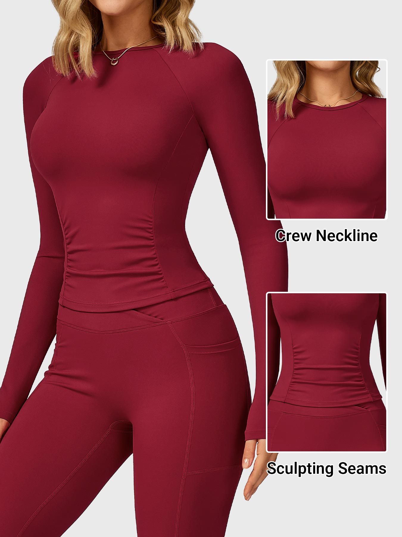 Vaeryn Lesley Sculpted Long Sleeves Top