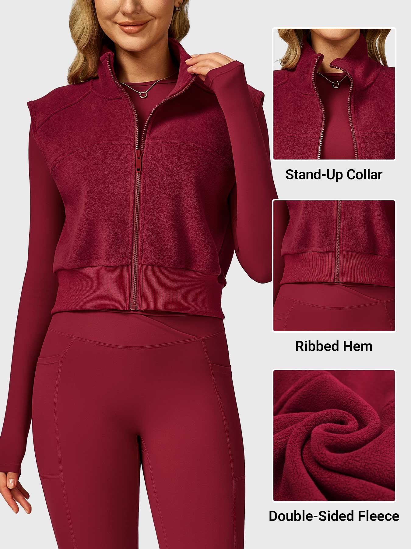 Yeoreo Eden Cropped Fleece Vest