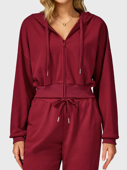 Vaeryn Sabrina Cropped Zip Hoodies