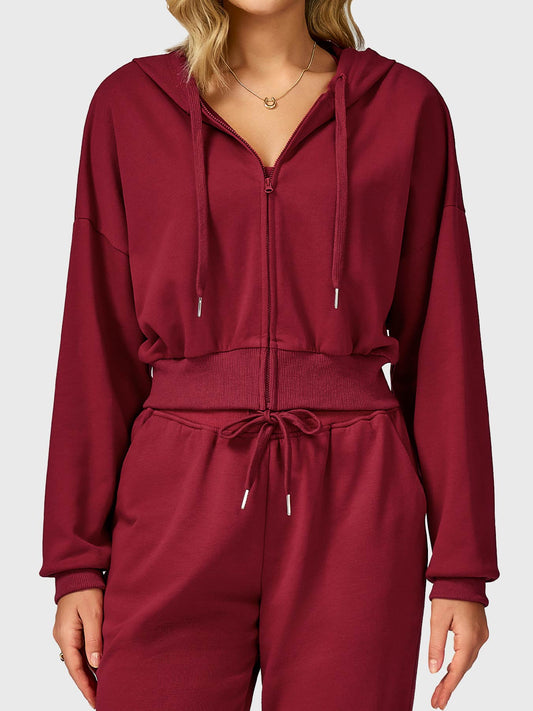 Vaeryn Sabrina Cropped Zip Hoodies