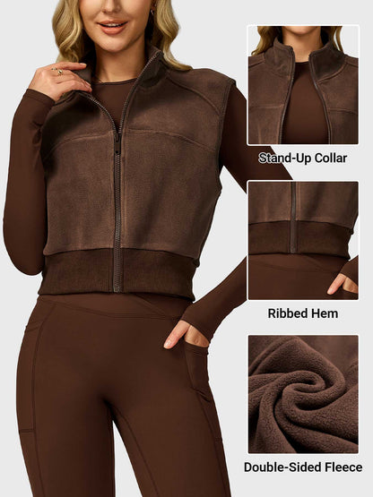 Yeoreo Eden Cropped Fleece Vest