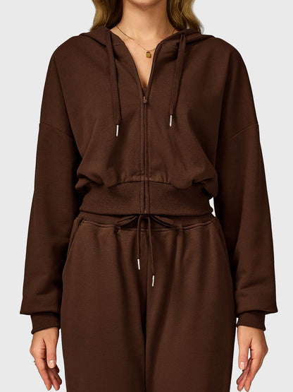 Vaeryn Sabrina Cropped Zip Hoodies