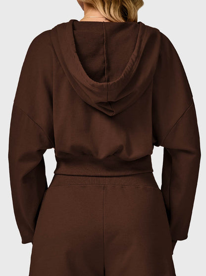 Vaeryn Sabrina Cropped Zip Hoodies