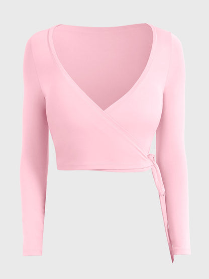 Vaeryn Michelie Long Sleeve Ballet Wrap Top