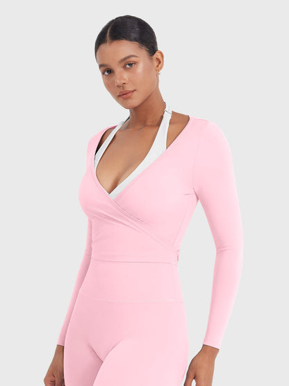 Vaeryn Michelie Long Sleeve Ballet Wrap Top