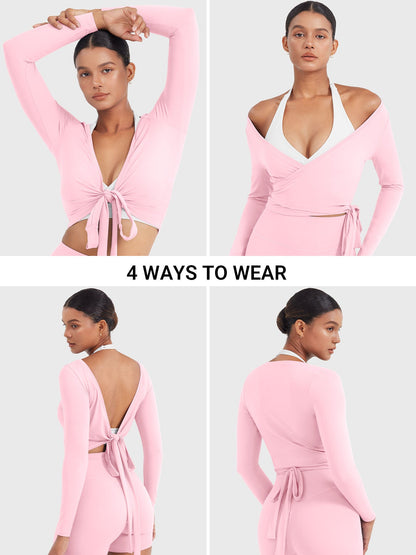 Vaeryn Michelie Long Sleeve Ballet Wrap Top