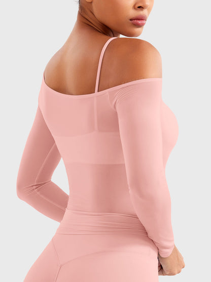 Yeoreo Fairen One Shoulder Sheer Top