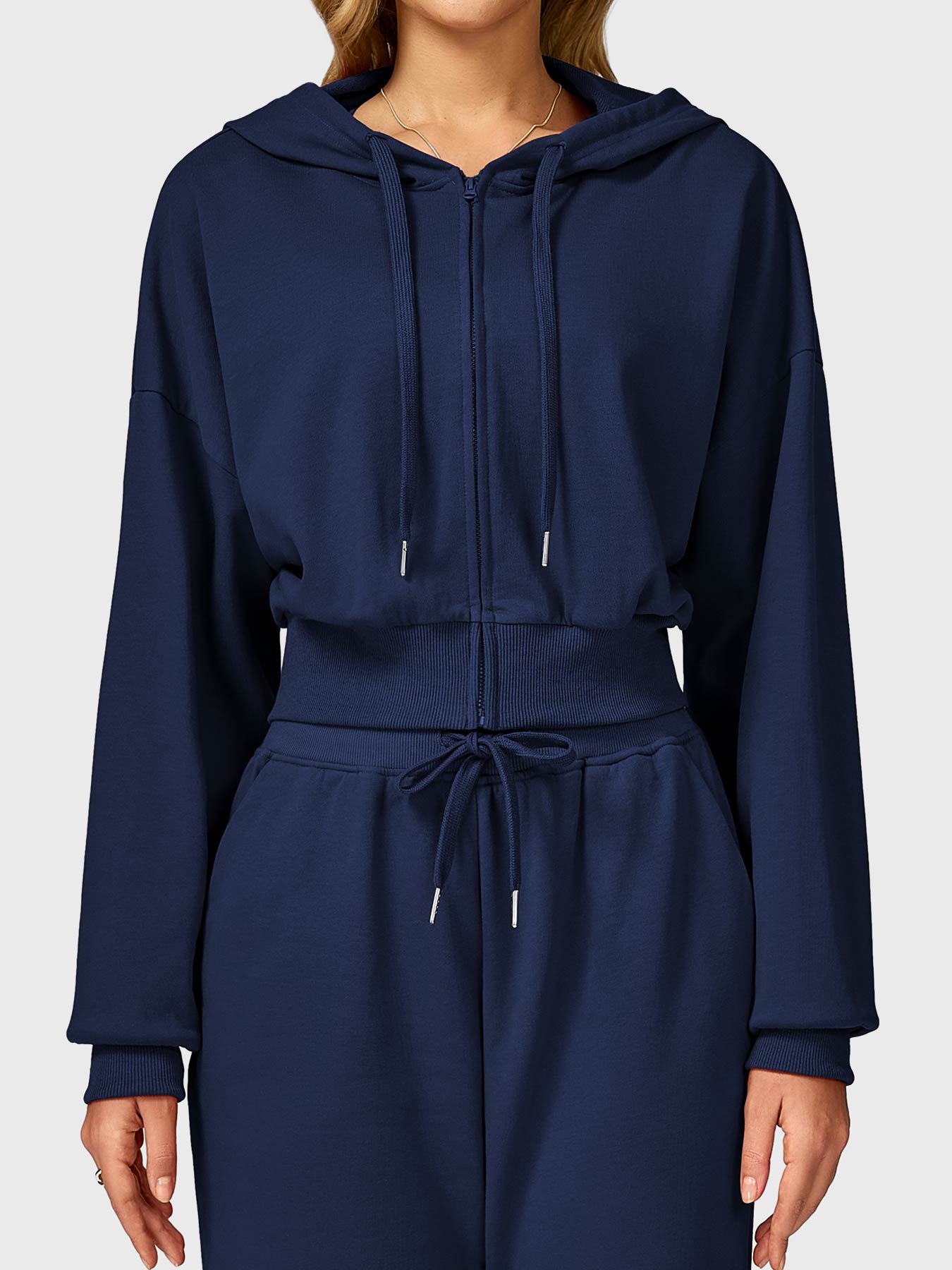 Vaeryn Sabrina Cropped Zip Hoodies