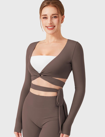 Yeoreo Dagney Long Sleeve Ballet Wrap Top