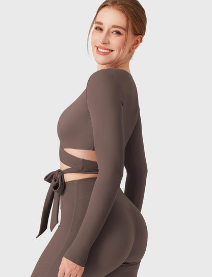Yeoreo Dagney Long Sleeve Ballet Wrap Top