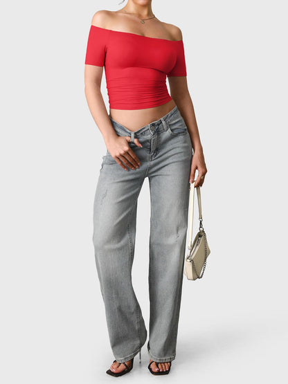 Vaeryn Luzlie Off Shoulder Short Sleeves