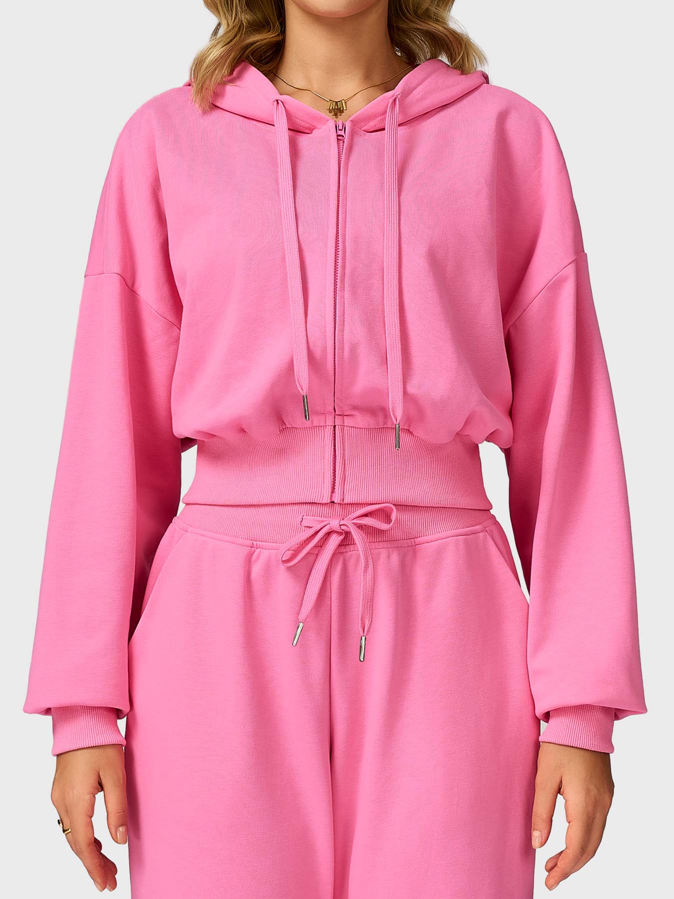 Vaeryn Sabrina Cropped Zip Hoodies