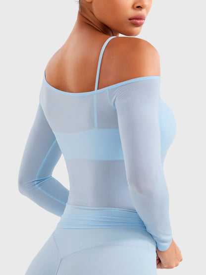 Yeoreo Fairen One Shoulder Sheer Top