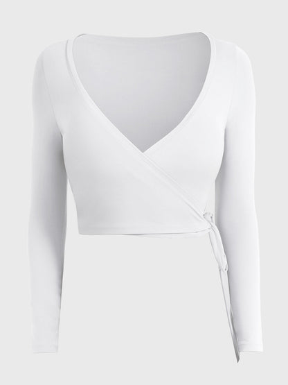 Vaeryn Michelie Long Sleeve Ballet Wrap Top