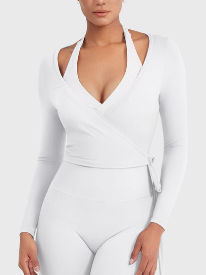 Vaeryn Michelie Long Sleeve Ballet Wrap Top