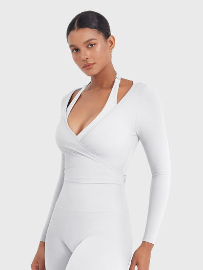 Vaeryn Michelie Long Sleeve Ballet Wrap Top