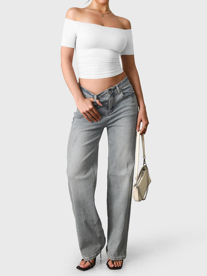 Vaeryn Luzlie Off Shoulder Short Sleeves