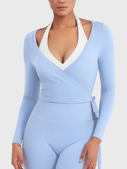 Vaeryn Michelie Long Sleeve Ballet Wrap Top
