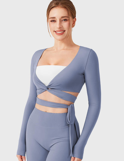 Yeoreo Dagney Long Sleeve Ballet Wrap Top