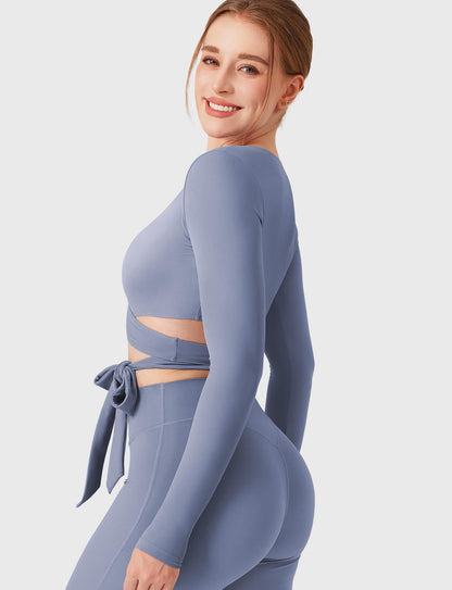 Yeoreo Dagney Long Sleeve Ballet Wrap Top