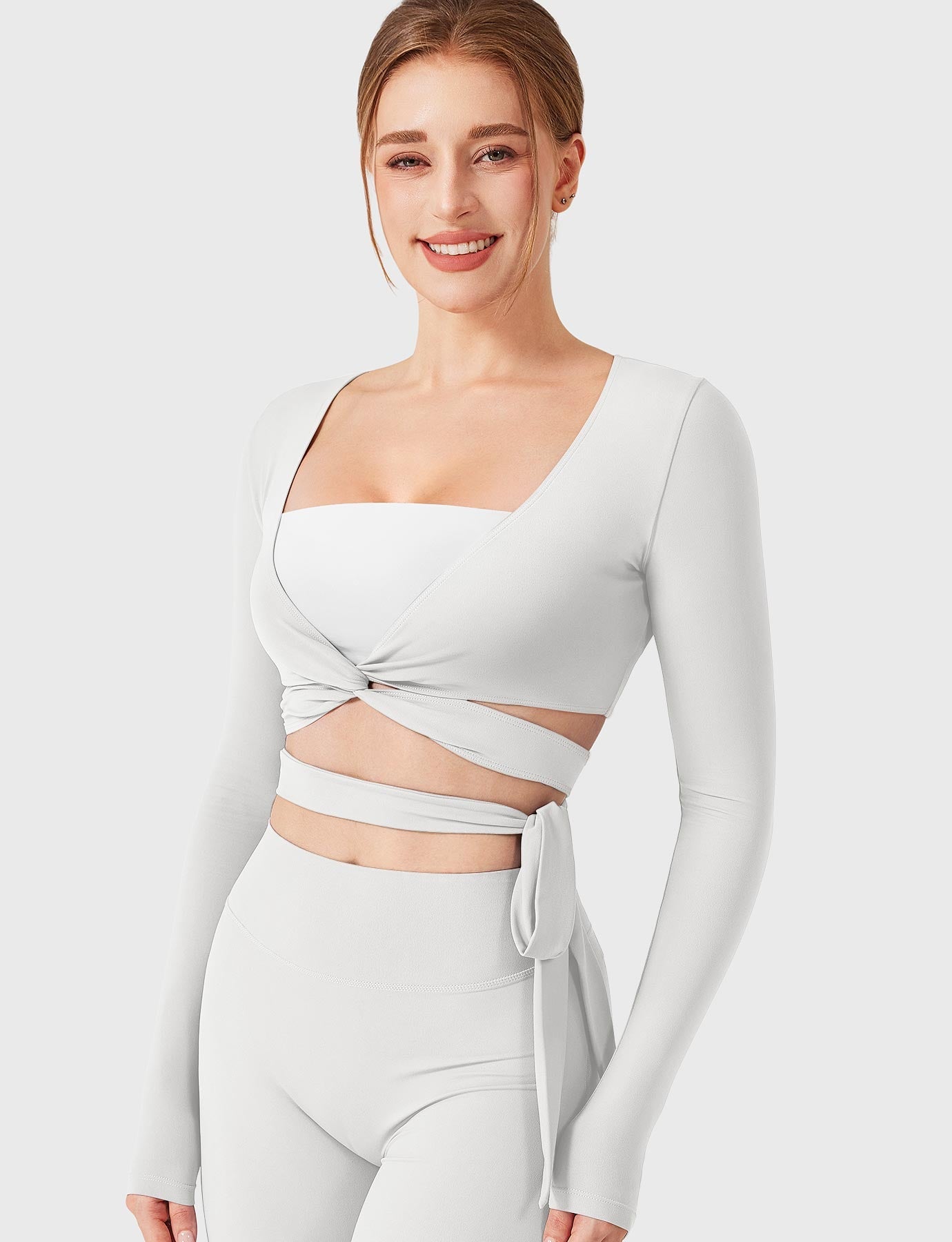 Yeoreo Dagney Long Sleeve Ballet Wrap Top